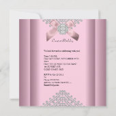 Invitation Sweet 16 Anniversaire de fête rose Diamants blancs (Dos)