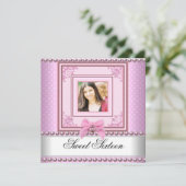 Invitation Sweet 16 Anniversaire de fête rose perle blanche P (Debout devant)