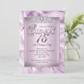 Invitation Sweet 16 Anniversaire Fête Lilac Purple Diamond Ti (Debout devant)