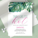 Invitation Sweet 16 Anniversaire Fête Luau Thème<br><div class="desc">Tropique comme il est chaud doux 16 ans invitation comprend une personne haut de la frontière de mon feuille de paume monstère aquarelle d'origine dans les tons vert et turquoise. Les détails de votre partie sont définis dans une typographie de script et une police serif tendance. Customisez ce modèle pour...</div>