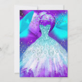 Invitation Sweet 16 Anniversaire Fête Turquoise Ballons pourp (Dos)