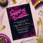 Invitation Sweet 16 Anniversaire Hot rose Neon Fête Foncé<br><div class="desc">Célébrez votre journée spéciale avec style grâce à nos 16 modèles Sweet! Notre design d'inspiration néon est sûr de faire une déclaration avec ses tons rose et noir. C'est la façon parfaite de faire savoir à tout le monde que vous avez 16 ans !</div>