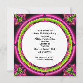 Invitation Sweet 16 Anniversaire Neon Kaleidoscope (Devant)