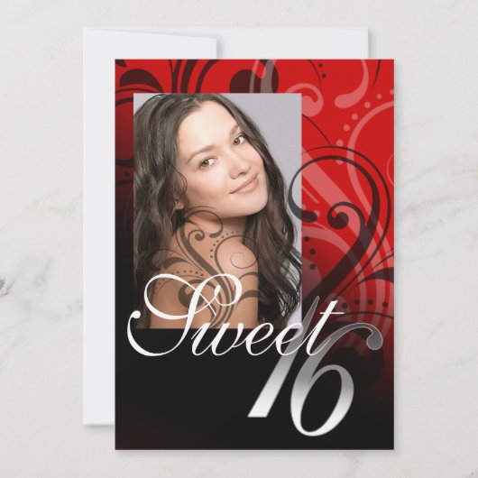 Invitation Sweet 16 Anniversaire Photo (Devant)