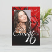 Invitation Sweet 16 Anniversaire Photo (Debout devant)
