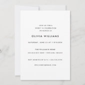 Invitation Sweet 16 Anniversaire Photo (Dos)