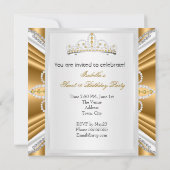 Invitation Sweet 16 Anniversaire Princess Gold Diamonds Tiara (Dos)