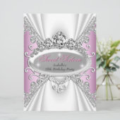 Invitation Sweet 16 Anniversaire Princesse Diamants roses Gra (Debout devant)