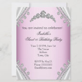 Invitation Sweet 16 Anniversaire Princesse Diamants roses Gra (Dos)