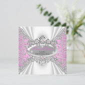 Invitation Sweet 16 Anniversaire Princesse Diamants Roses Tia (Debout devant)