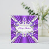 Invitation Sweet 16 Anniversaire Princesse Diamants Violets T (Debout devant)