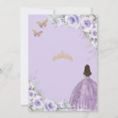 Invitation Sweet 16 Anniversaire Purple Lavender Floral Princ (Dos)