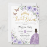 Invitation Sweet 16 Anniversaire Purple Lavender Floral Princ<br><div class="desc">Personnalisez cette belle invitation d'anniversaire de Sweet sixteen avec sa propre formulation facilement et rapidement,  appuyez simplement sur le bouton customiser pour réorganiser et formater le style et le placement du texte. Objets correspondants disponibles en magasin ! c) Le Happy Cat Studio</div>