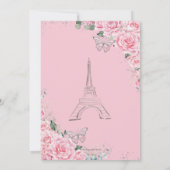 Invitation Sweet 16 Anniversaire Rose Floral Paris Eiffel Arg (Dos)