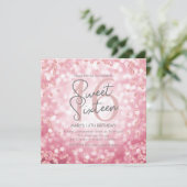 Invitation Sweet 16 Anniversaire Rose Gold Chic Parties scint (Debout devant)