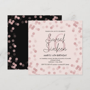 Invitation Sweet 16 Anniversaire Rose Gold Glam Parties scint