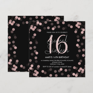 Invitation Sweet 16 Anniversaire Rose Gold Parties scintillan