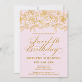 Invitation Sweet 16 Anniversaire Rose or Floral Blush rose (Devant)