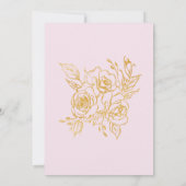 Invitation Sweet 16 Anniversaire Rose or Floral Blush rose (Dos)