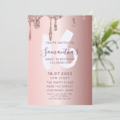Invitation Sweet 16 Anniversaire Rose Parties scintillant or (Debout devant)