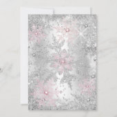Invitation Sweet 16 Anniversaire Rose Silver Winter Wonderlan (Dos)