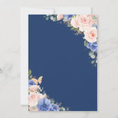 Invitation Sweet 16 Anniversaire Royal Blue Blush Floral Tiar (Dos)