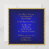 Invitation Sweet 16 Anniversaire Royal Blue Gold Silver Tiara (Dos)
