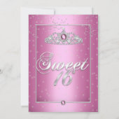 Invitation Sweet 16 Anniversaire Soirée Bonbons Rose Diamant  (Dos)