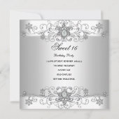 Invitation Sweet 16 Anniversaire Soirée Diamant Blanc (Dos)