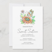 Invitation Sweet 16 Anniversaire Thème papillon fête (Devant)