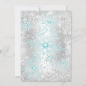 Invitation Sweet 16 Anniversaire Turquoise Silver Winter Wond (Dos)