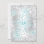 Invitation Sweet 16 Anniversaire Turquoise Silver Winter Wond (Dos)