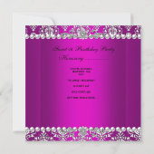 Invitation Sweet 16 Anniversaire violet rose argenté blanc de (Dos)