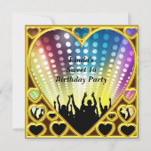 Invitation Sweet 16 Anniversaire VIP pass Disco (Dos)