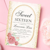 Invitation Sweet 16 Aquarelle Floral Surprise fête d'annivers