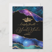 Invitation Sweet 16, Aquarelle Galaxy Agate Faux Gold  (Devant)