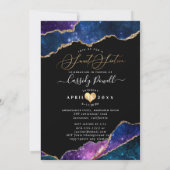 Invitation Sweet 16, Aquarelle Galaxy Agate Faux Gold  (Dos)