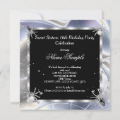 Invitation Sweet 16 Araignées d'argent 16e fête d'anniversair (Dos)
