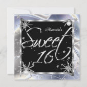 Invitation Sweet 16 Araignées d'argent 16e fête d'anniversair (Devant)