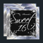 Invitation Sweet 16 Araignées d'argent 16e fête d'anniversair<br><div class="desc">Sweet 16 Party Argent Araignées Métal look sur noir, 16ème anniversaire fête, Halloween Sweet sixteen Stars et Parties scintillant Argent. Invitation fête d'anniversaire. Fabulous Elegant Events for ado Girls, Invitations de fête. juste personnaliser! Élégante fête d'anniversaire Ornat et invitations d'anniversaire de la fête d'élite. Invitation de la fête de la...</div>