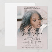Invitation Sweet 16 avec photo complète Script Blu (Devant / Derrière)