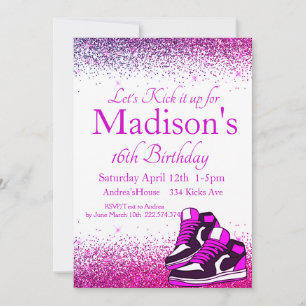 Invitation Sweet 16, Basket Anniversaire, Parties scintillant