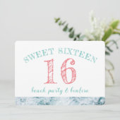 Invitation Sweet 16 Beach Party (Debout devant)