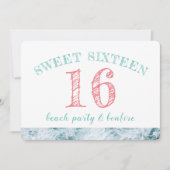 Invitation Sweet 16 Beach Party (Devant)
