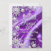 Invitation Sweet 16 Birthday Purple Silver Winter Wonderland (Devant)