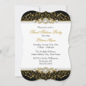 Invitation Sweet 16 Black Gold Diamond Glamor Anniversaire (Dos)