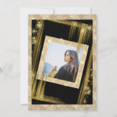 Invitation Sweet 16 Black Gold Sparkle Parties scintillant ph (Dos)