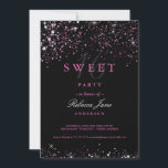 Invitation Sweet 16 Black Rose Parties scintillant Étincelle<br><div class="desc">Collection correspondante dans le Little Bayleigh Store!</div>