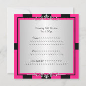 Invitation Sweet 16 Black Stripes Silver Jewel Party (Dos)