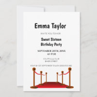 Sweet 16 blanc tapis rouge Hollywood Anniversaire